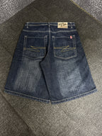 [V0661de] Vintage y2k Southpole marineblaue baggy jeans shorts (Red Tab)