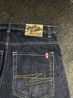 [V0661de] Vintage y2k Southpole marineblaue baggy jeans shorts (Red Tab)