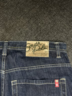 [V0661de] Vintage y2k Southpole marineblaue baggy jeans shorts (Red Tab)