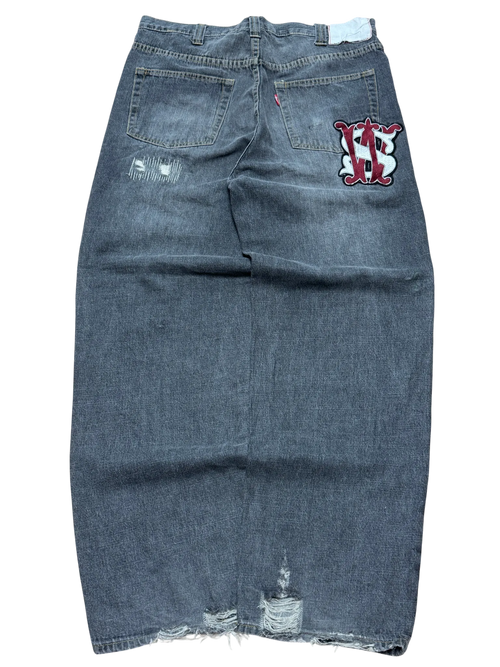 [V0907] Vintage y2k / 2000s Swagger graue baggy jeans