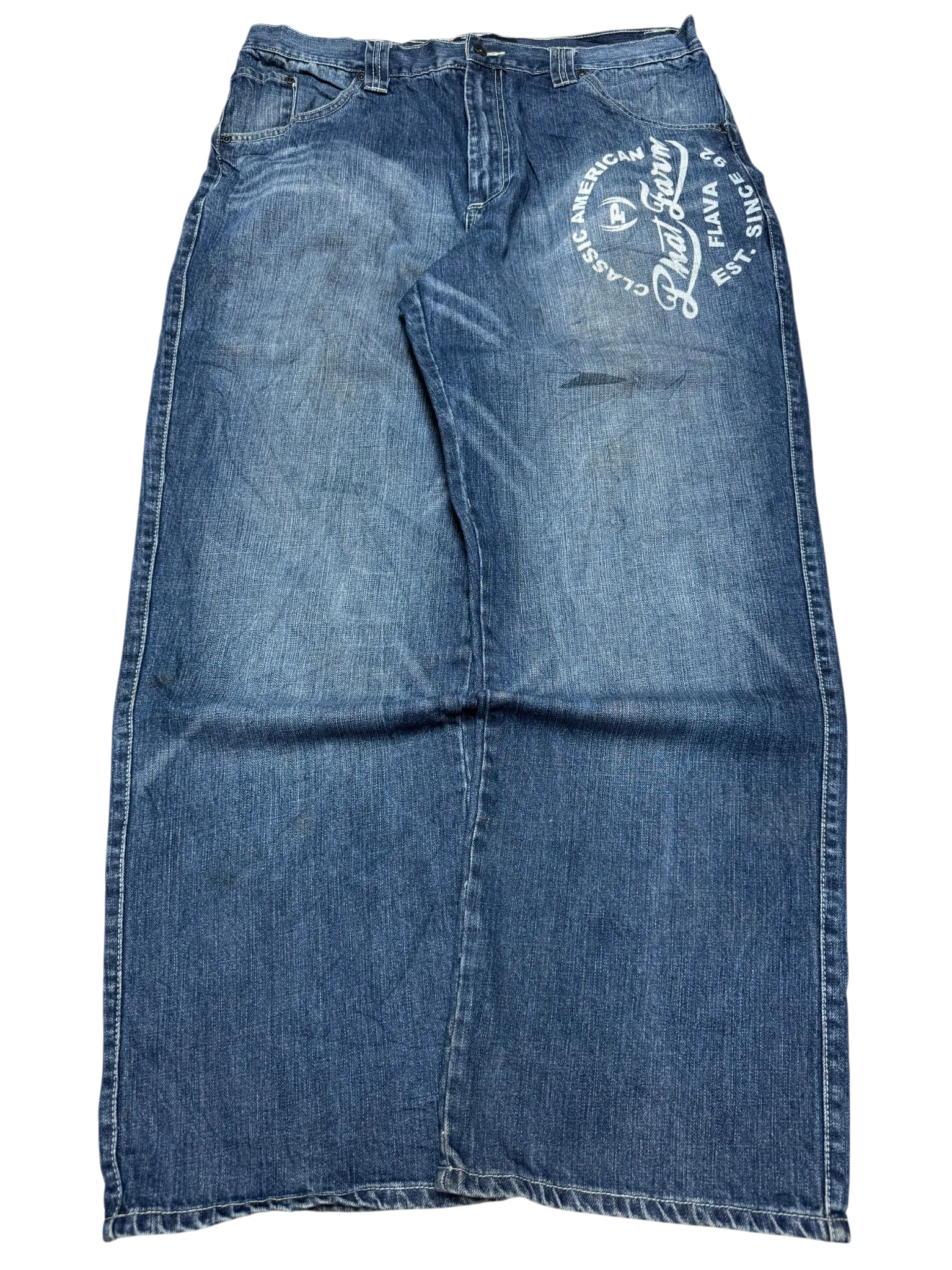 [V0925] Vintage y2k / 2000s Phat Farm blaue baggy jeans