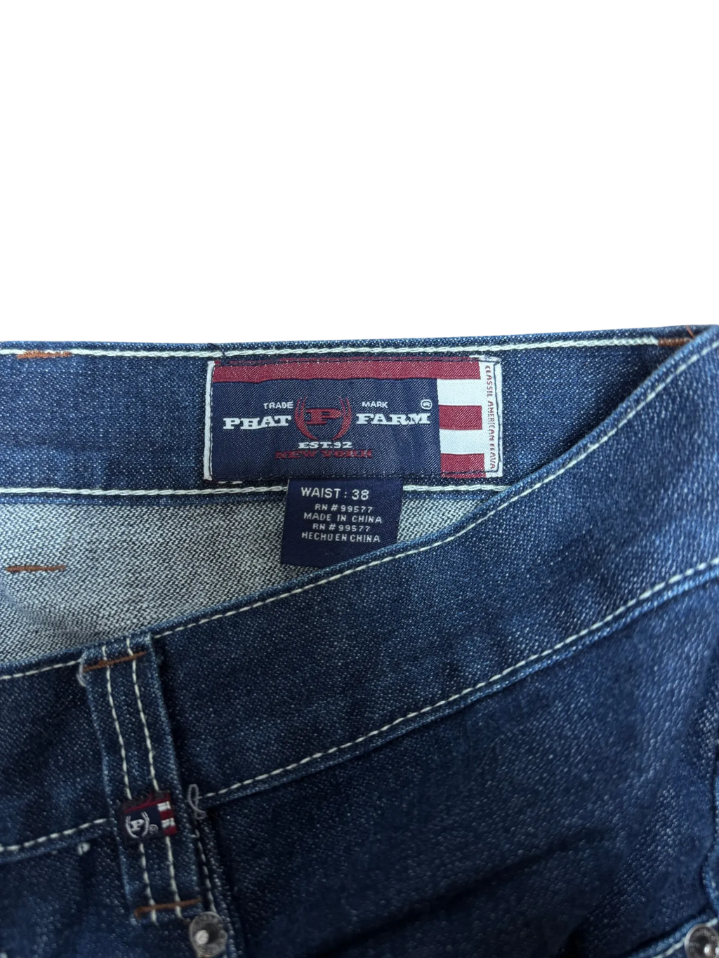 [V0923] Vintage y2k / 2000s Phat Farm marineblaue baggy jeans