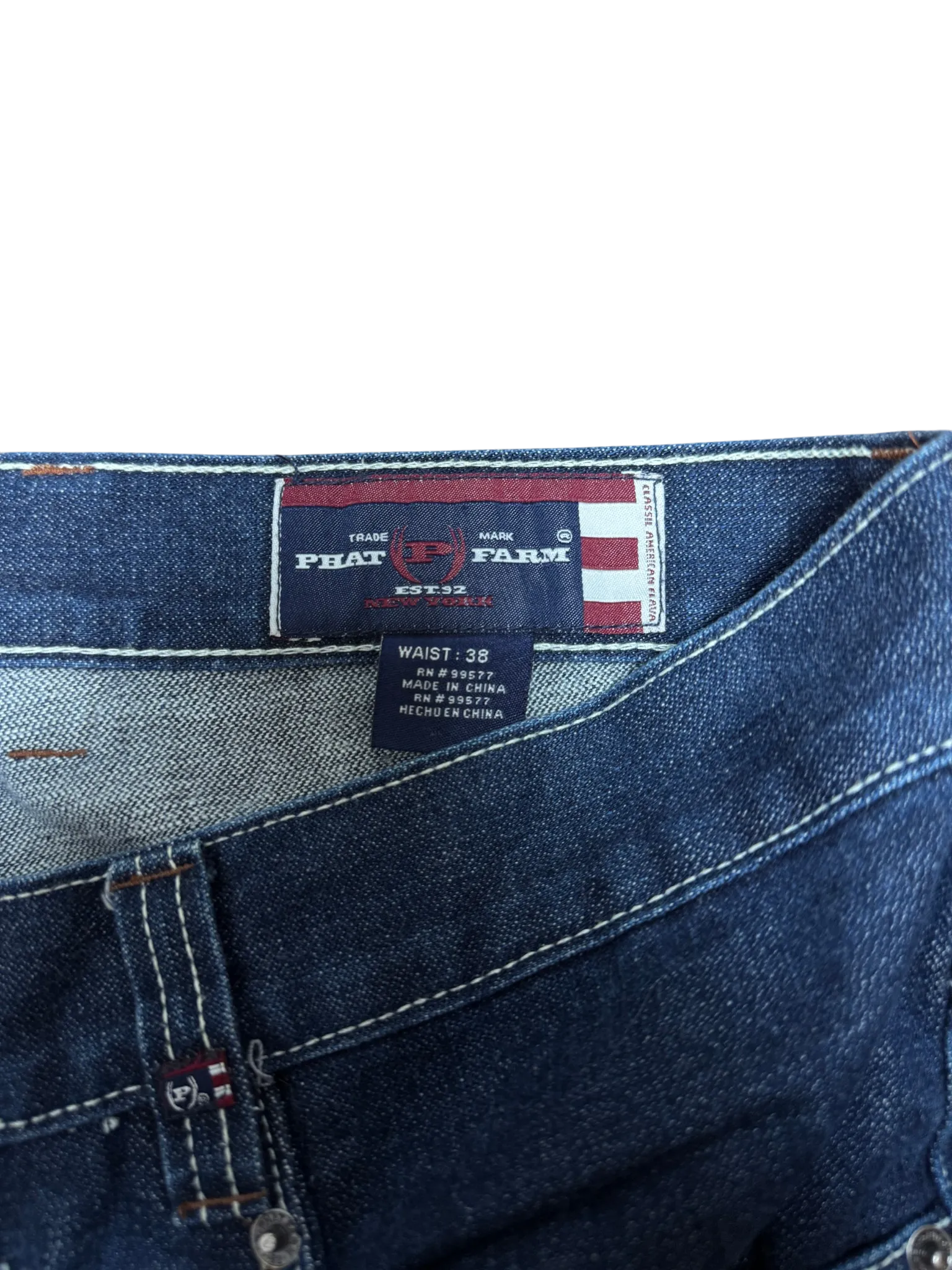 [V0923] Vintage y2k / 2000s Phat Farm marineblaue baggy jeans