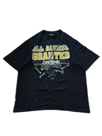 [V0752de] Vintage y2k Southpole schwarz goldenes T-Shirt (All Access Granted)