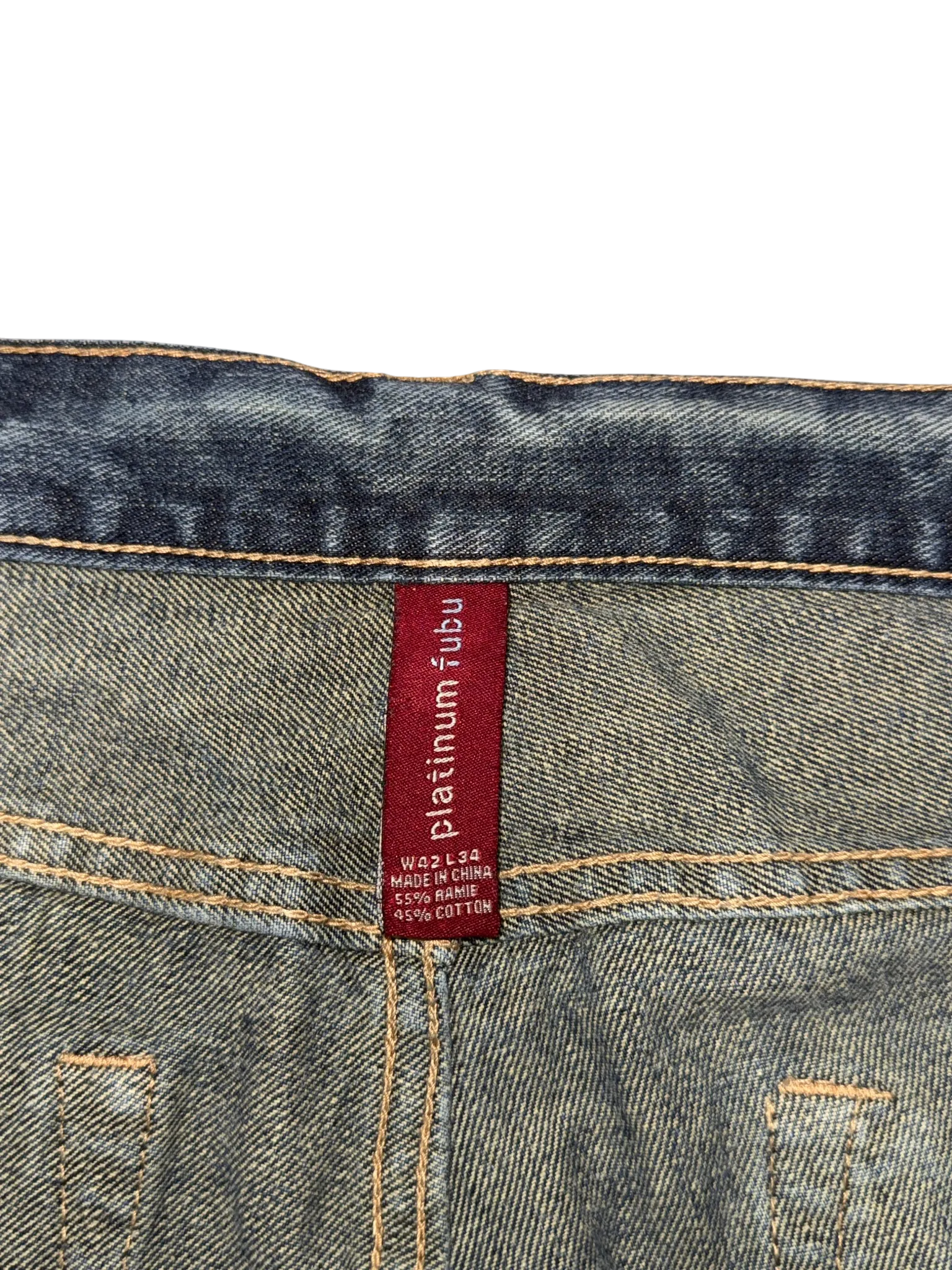 [V0949] Vintage y2k / 2000s Fubu blaue baggy jeans (Platinum Fubu)