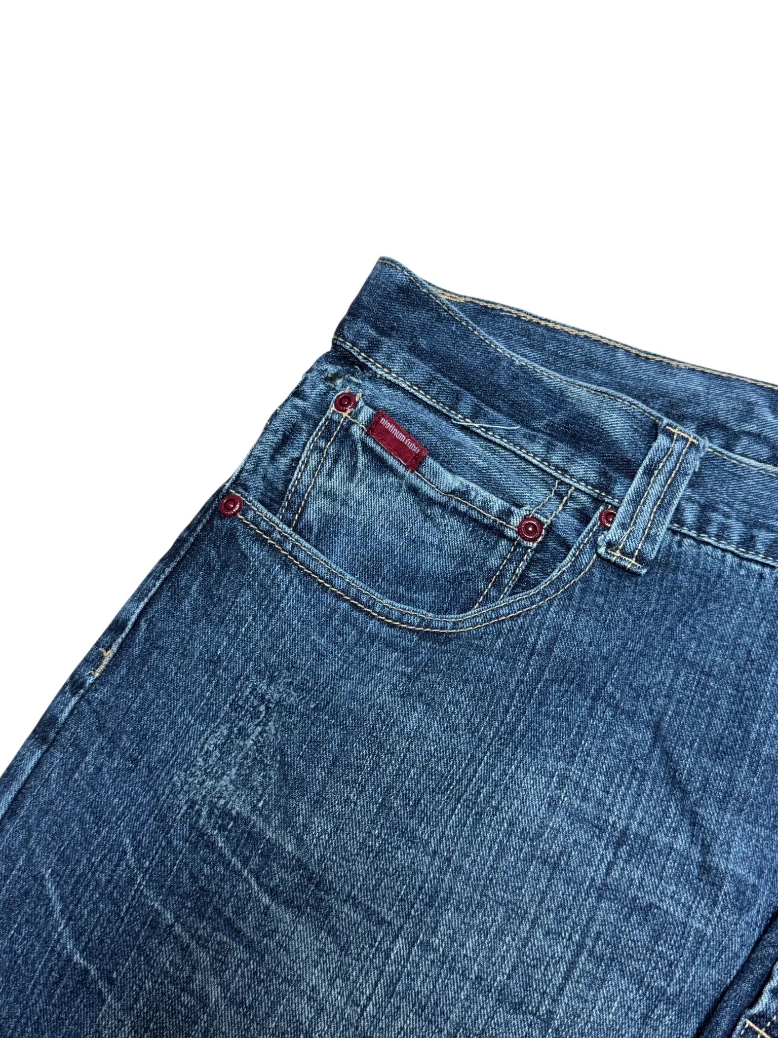 [V0949] Vintage y2k / 2000s Fubu blaue baggy jeans (Platinum Fubu)