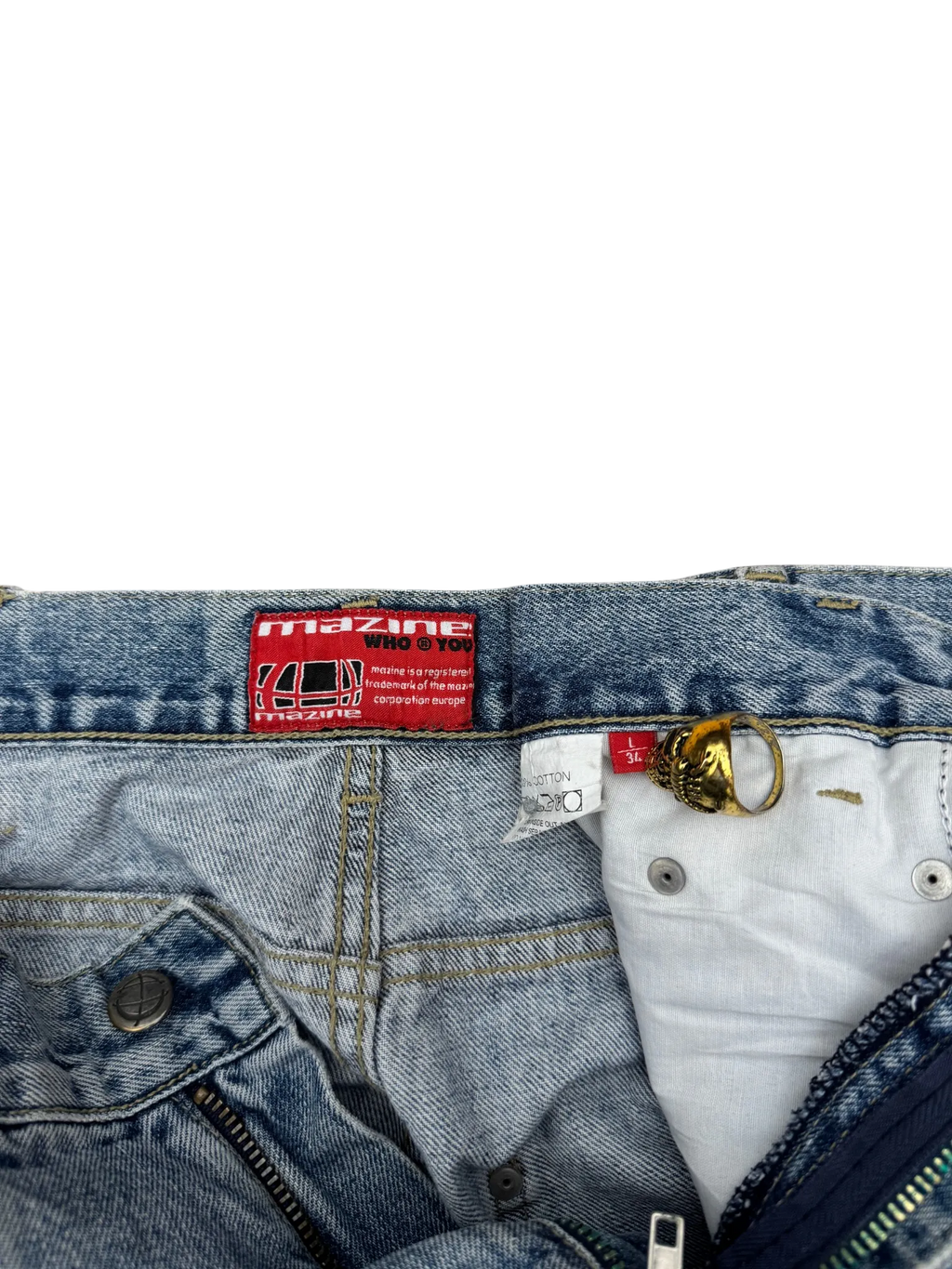 [V0896] Vintage y2k / 2000s Mazine blaue baggy jeans