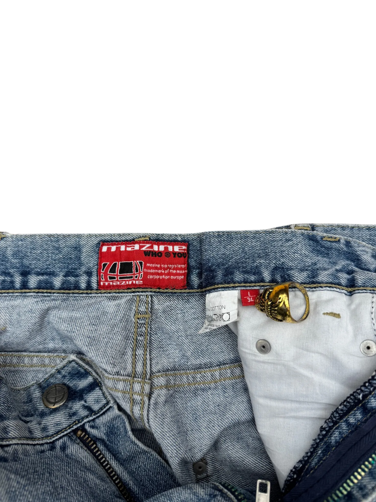 [V0896] Vintage y2k / 2000s Mazine blaue baggy jeans