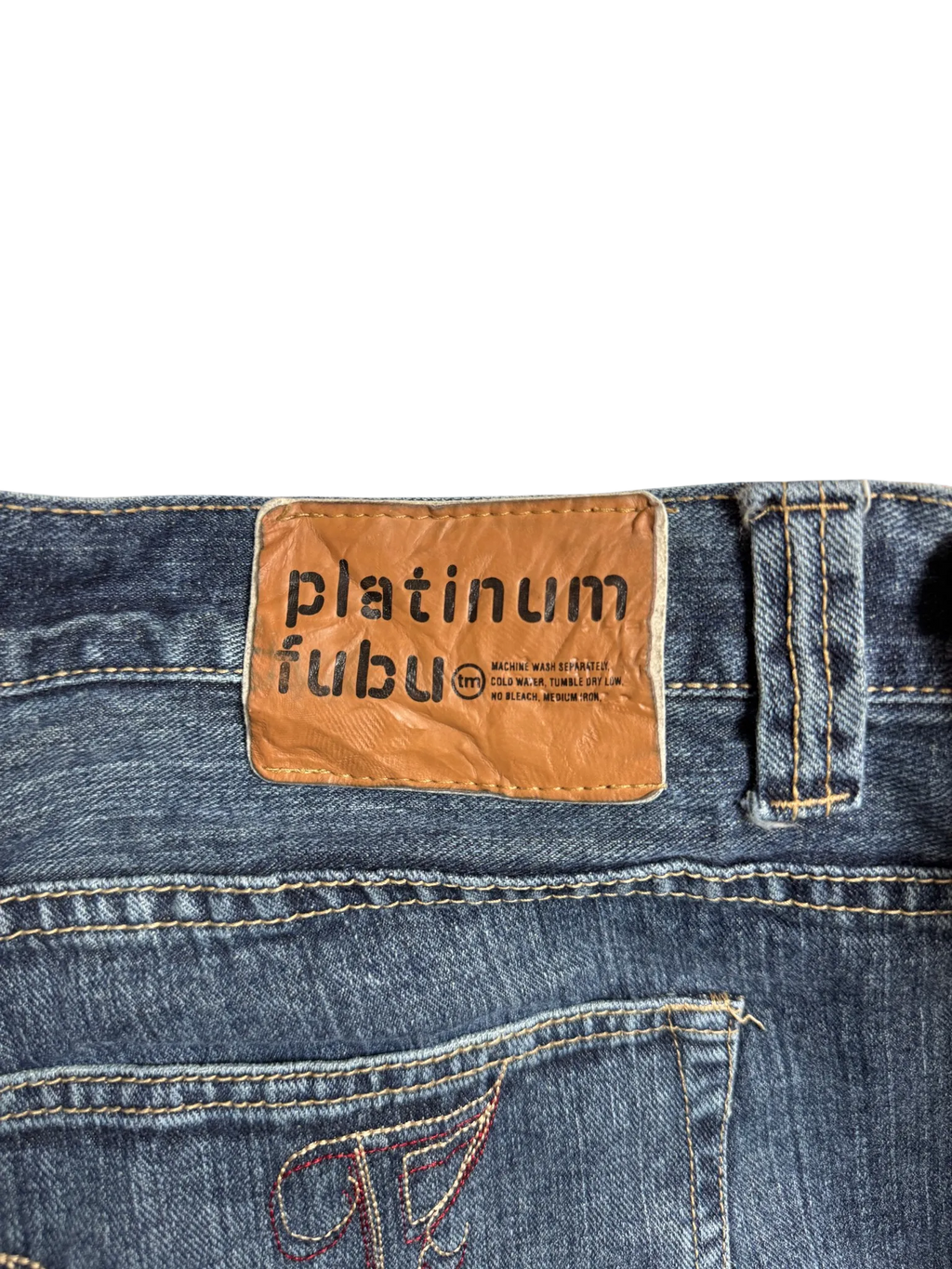 [V0949] Vintage y2k / 2000s Fubu blaue baggy jeans (Platinum Fubu)