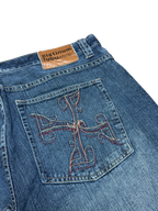 [V0949] Vintage y2k / 2000s Fubu blaue baggy jeans (Platinum Fubu)