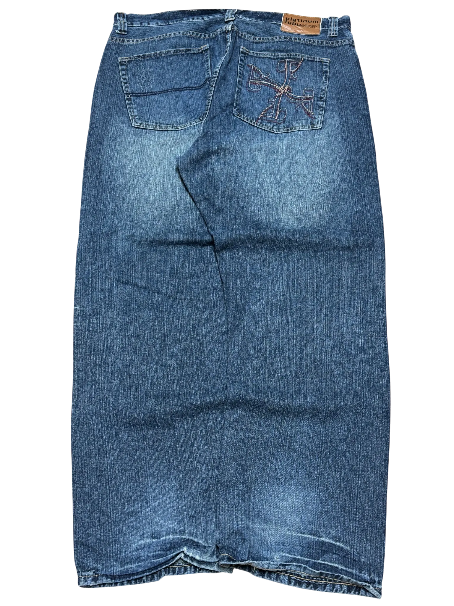 [V0949] Vintage y2k / 2000s Fubu blaue baggy jeans (Platinum Fubu)