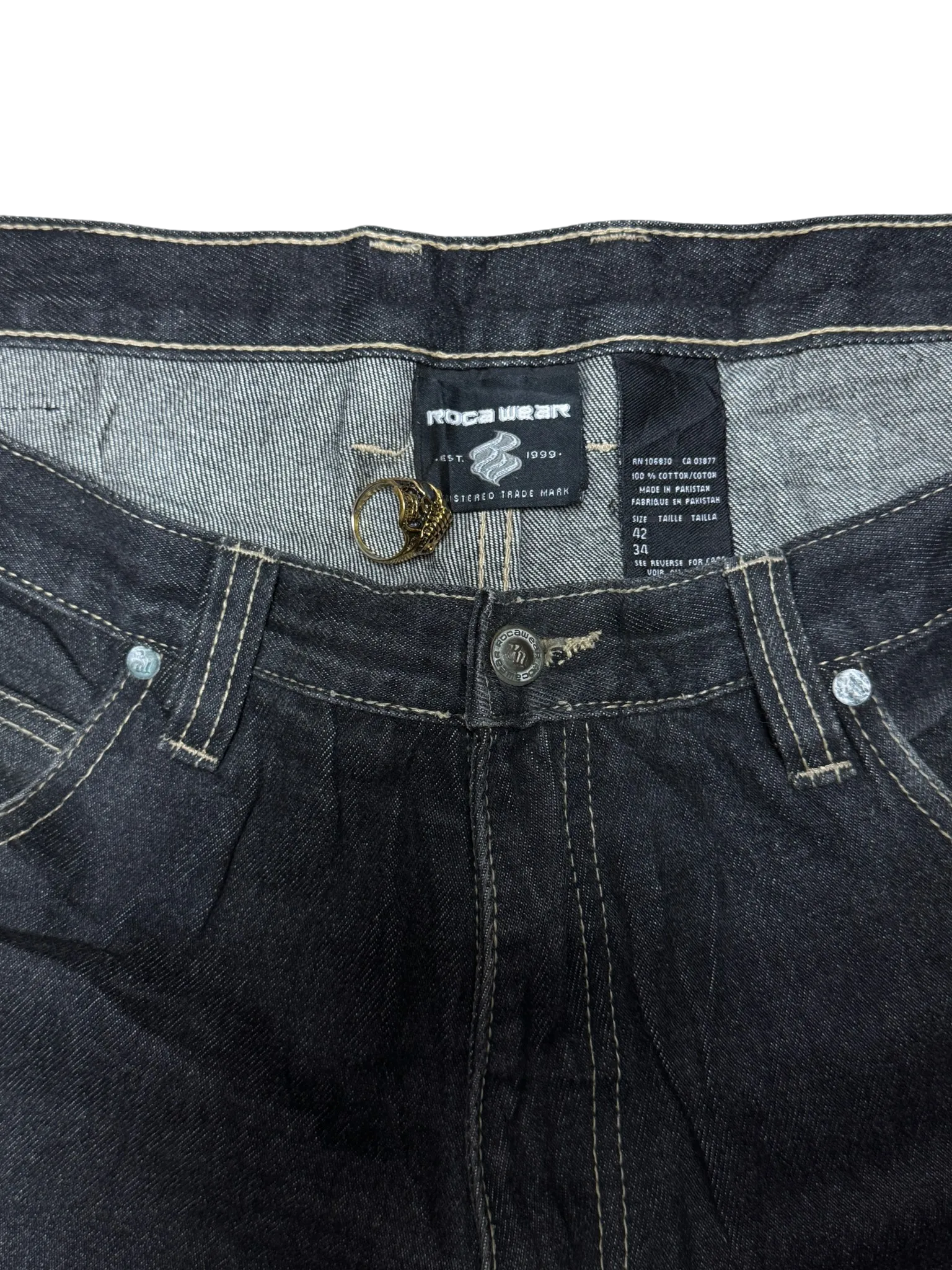 [V0930] Vintage y2k / 2000s Rocawear schwarze baggy jeans