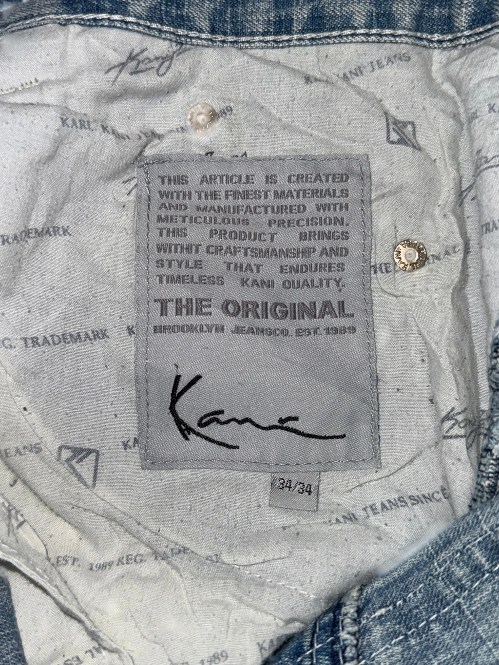 [V0939] Vintage y2k / 2000s Karl Kani blaue baggy jeans