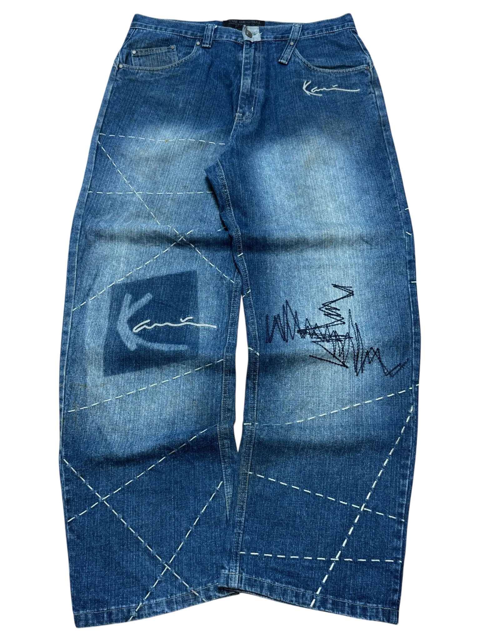 [V0941] Vintage y2k / 2000s Karl Kani blaue baggy jeans