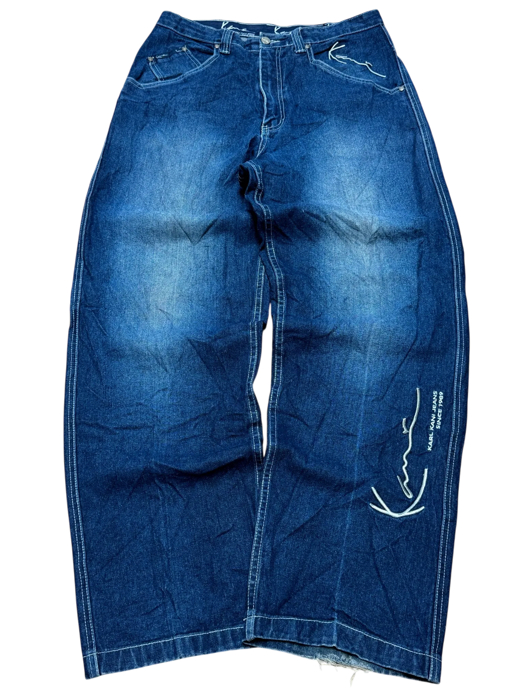 [V0940] Vintage y2k / 2000s Karl Kani marineblaue baggy jeans