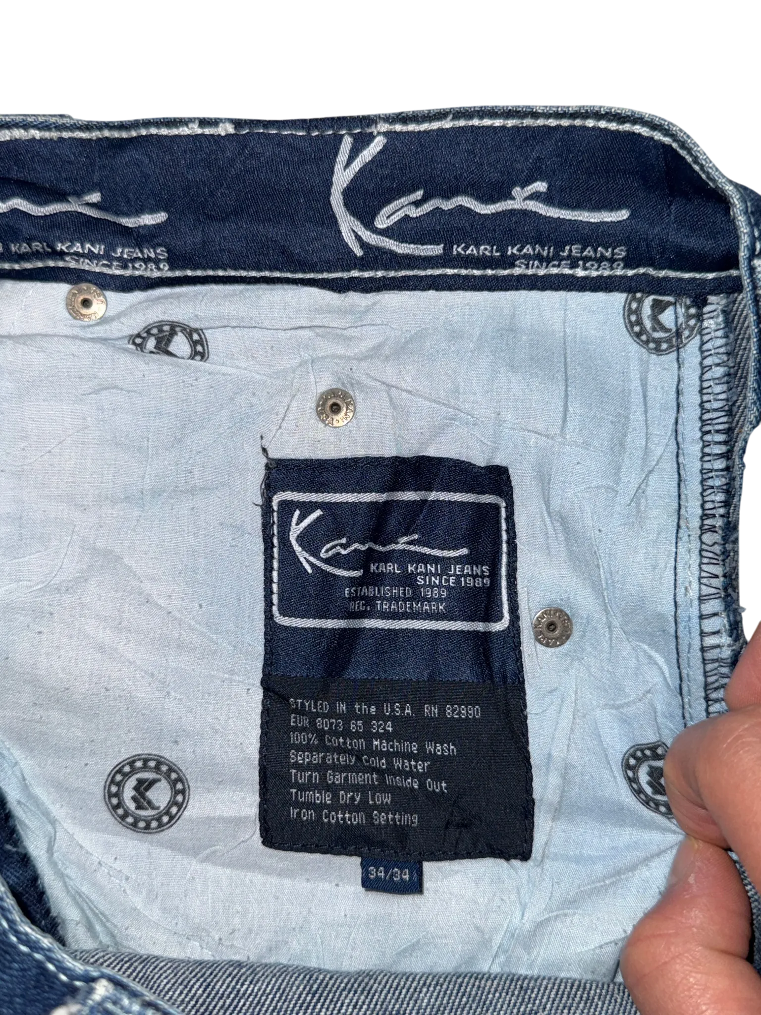[V0940] Vintage y2k / 2000s Karl Kani marineblaue baggy jeans