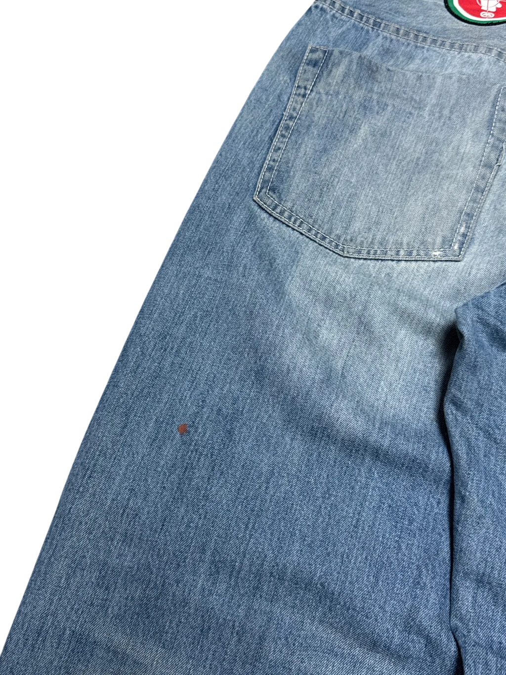 [V0942] Vintage y2k / 2000s Ecko blaue baggy jeans (Fight The Power)