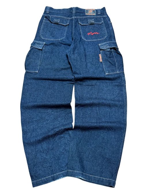 [V0899] Vintage y2k / 2000s Rifle marineblaue baggy jeans