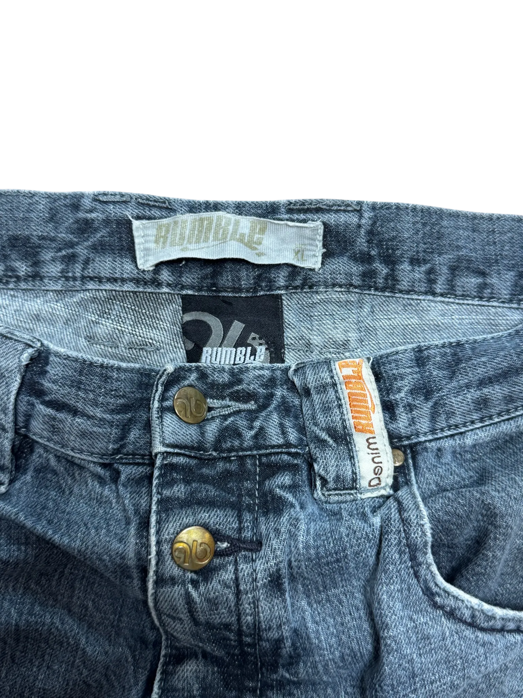 [V0901] Vintage y2k / 2000s Rumble blaue baggy jeans