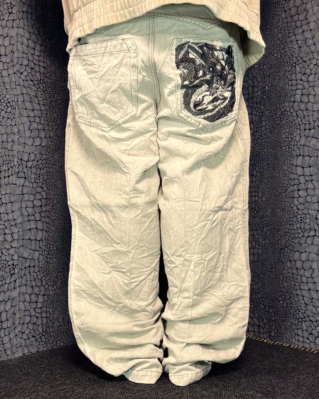 [V0676] Vintage y2k nz beige straight jeans