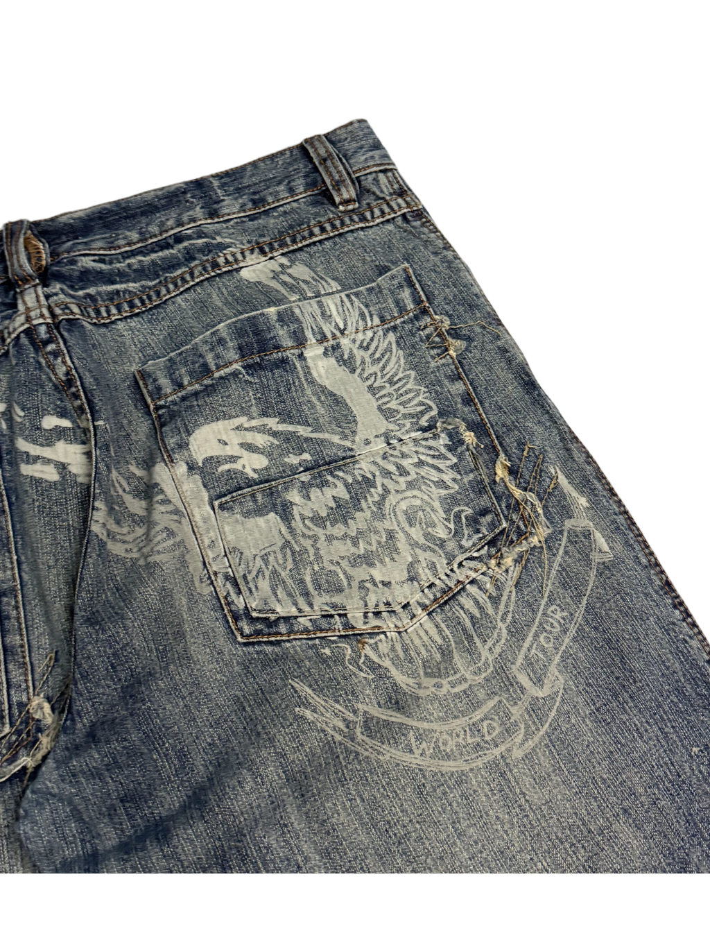 [V0194] Vintage y2k Subscribe blaue straight jeans
