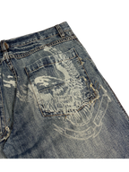 [V0194] Vintage y2k Subscribe blaue straight jeans