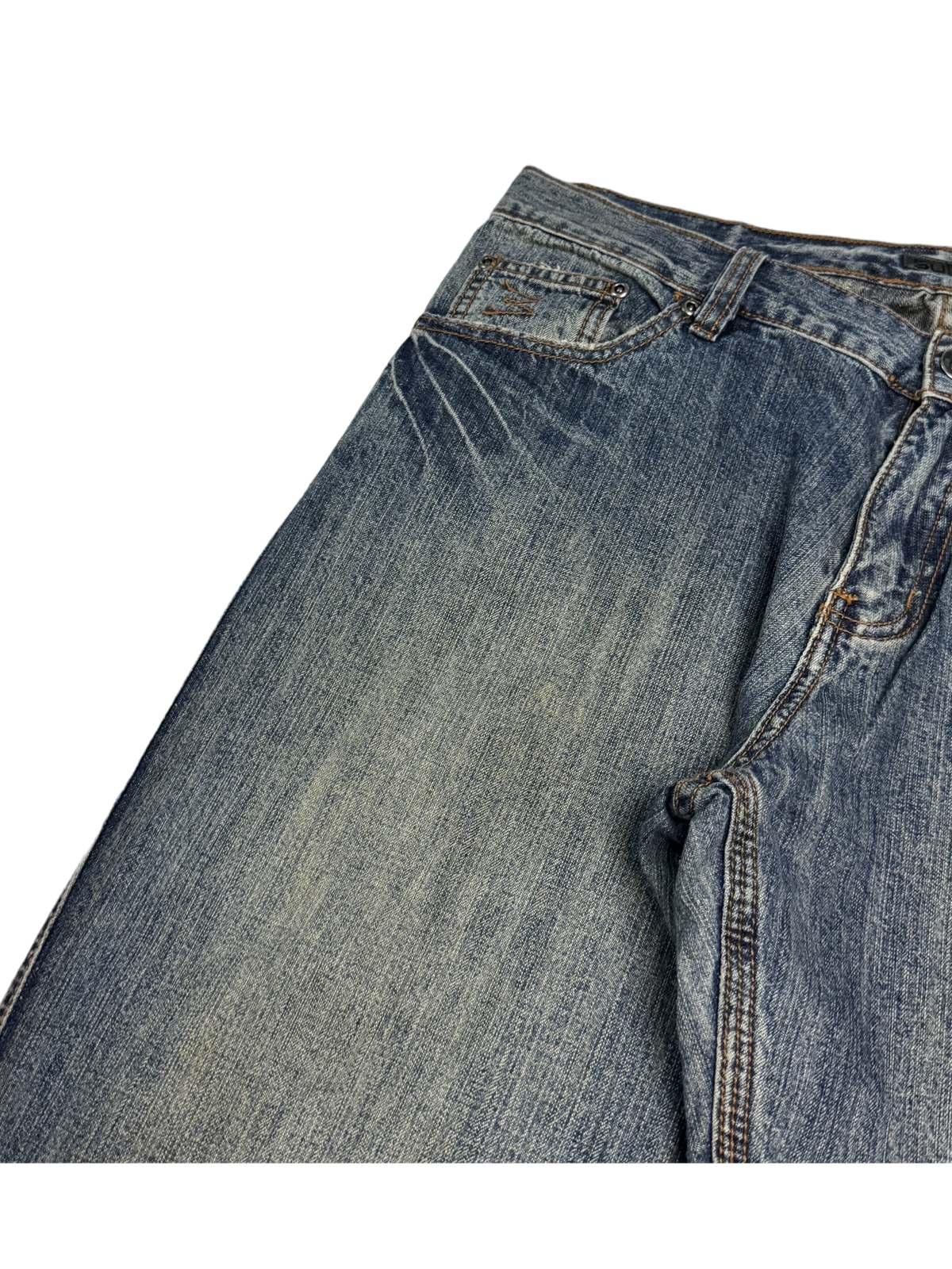 [V0194] Vintage y2k Subscribe blaue straight jeans