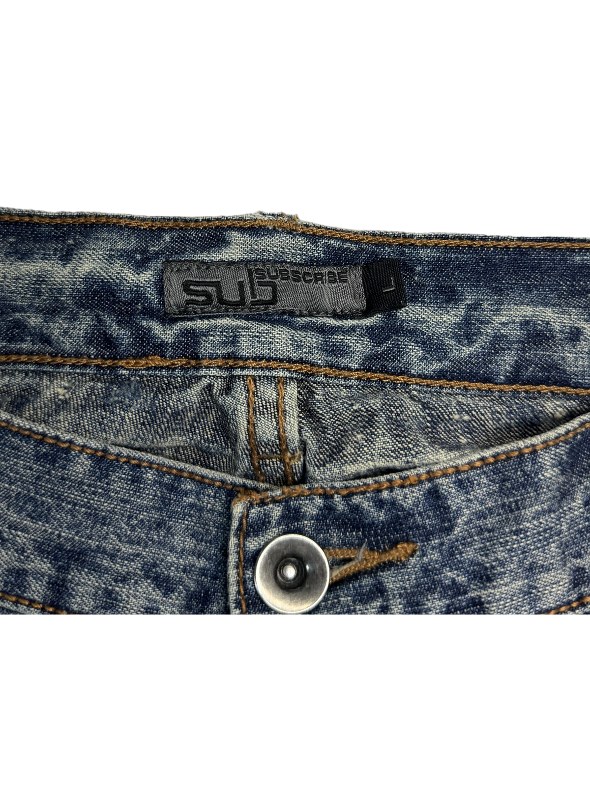 [V0194] Vintage y2k Subscribe blaue straight jeans