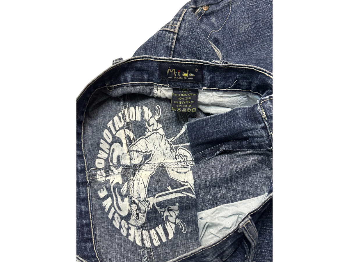 [V0331] Vintage y2k Mido blaue straight jeans