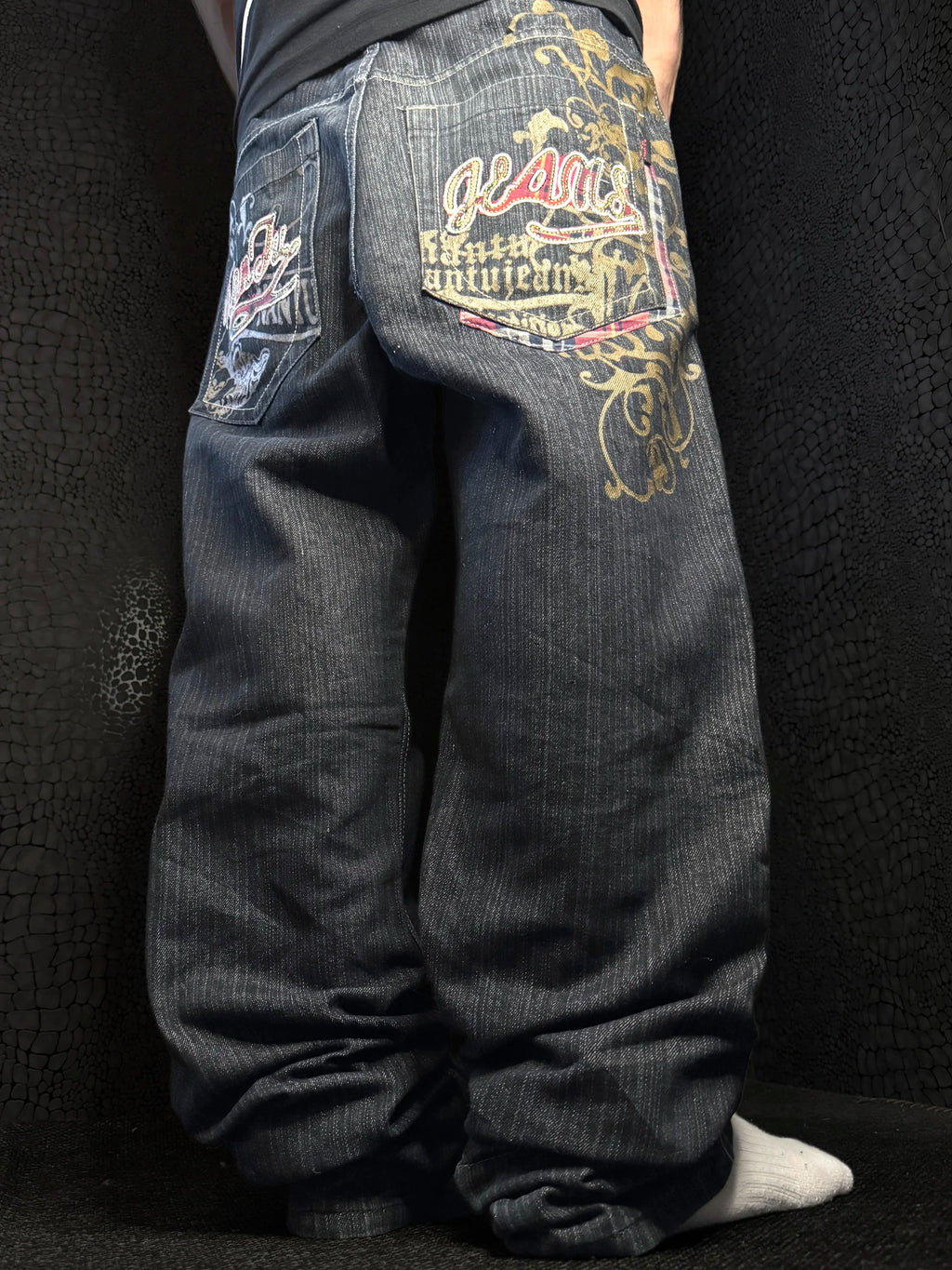 [V0557] Vintage y2k Nantu marineblaue straight jeans