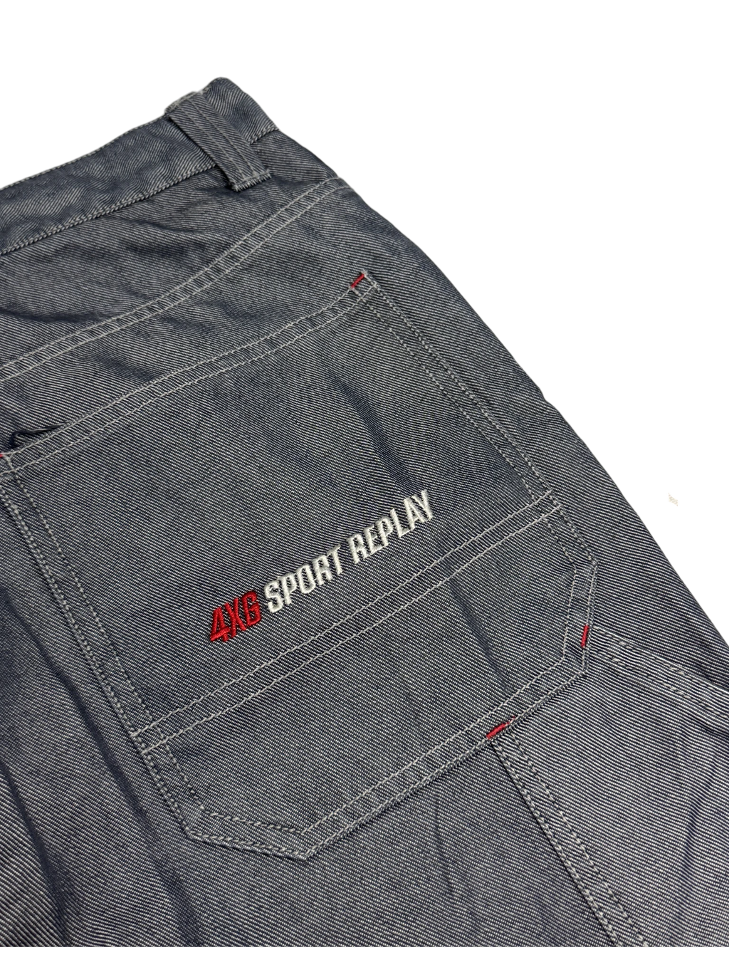 [V0741] Vintage y2k Sport Replay silberne baggy jeans