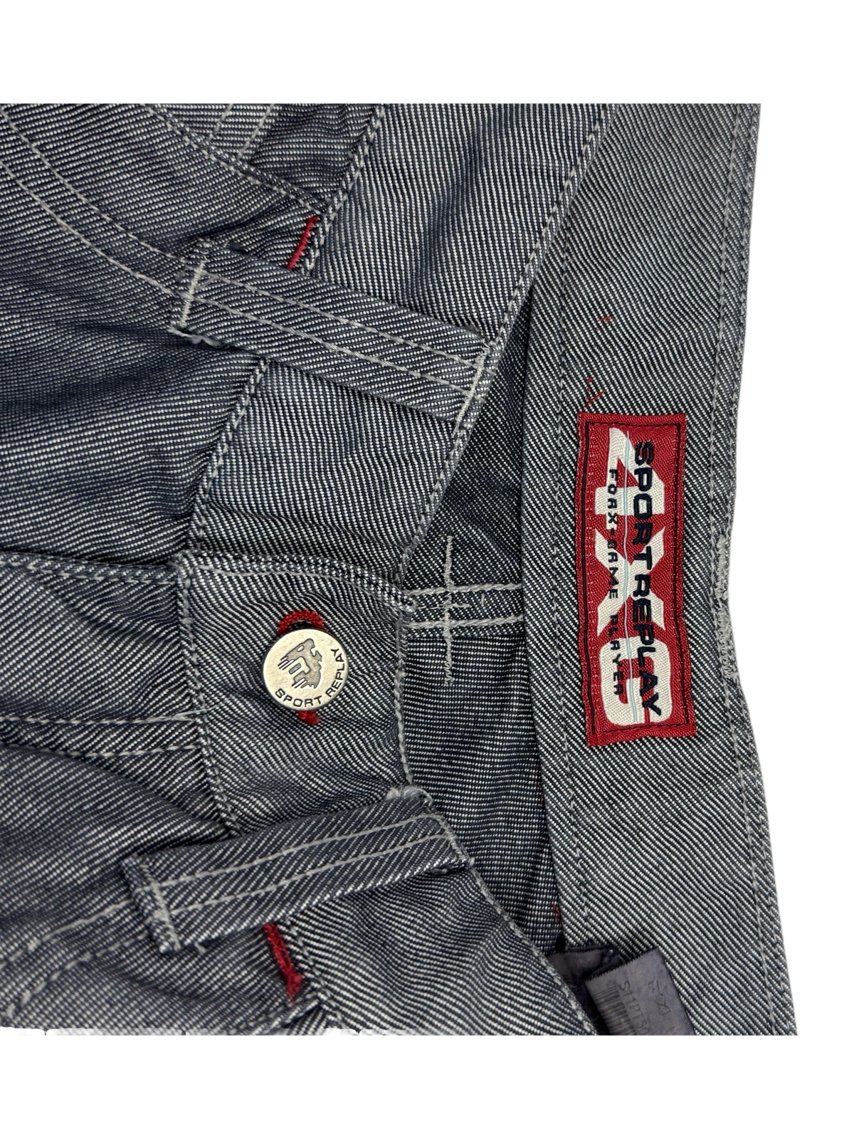 [V0741] Vintage y2k Sport Replay silberne baggy jeans