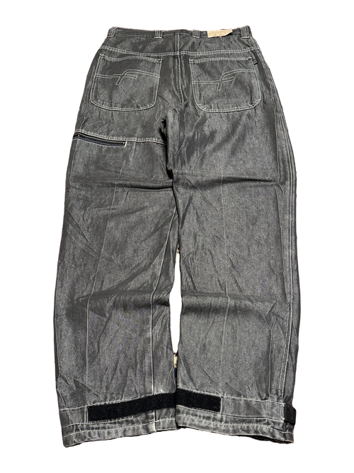 [V0743] Vintage y2k Razzo argento baggy jeans