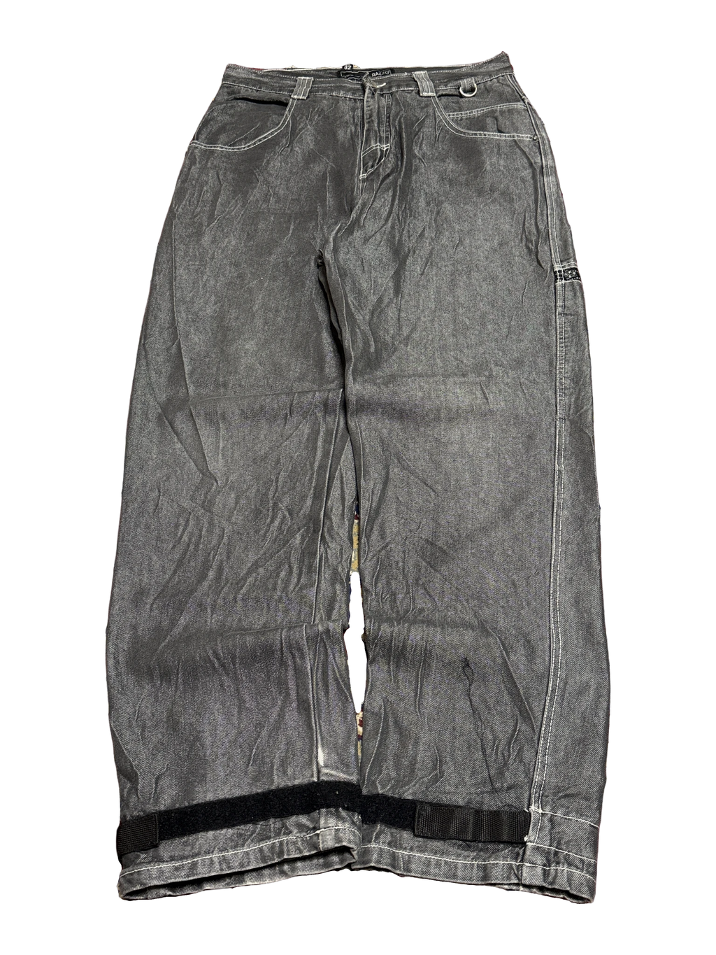 [V0743] Vintage y2k Razzo silberne baggy jeans