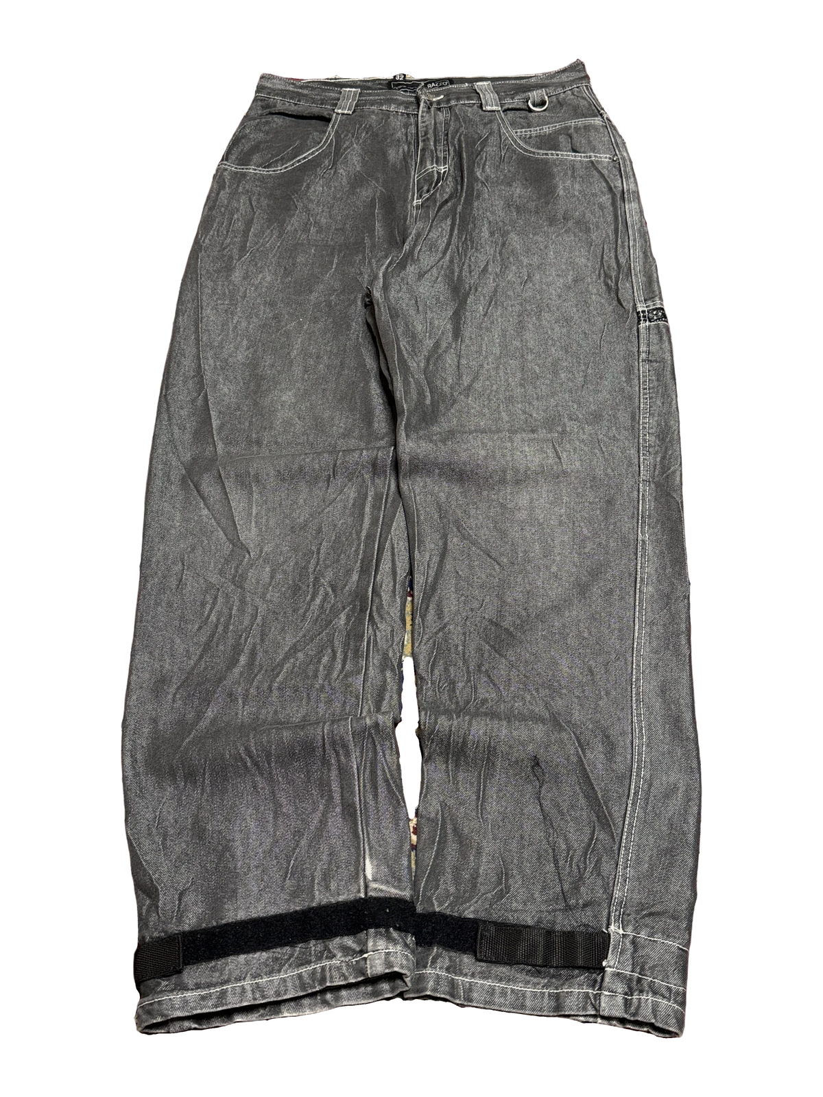[V0743] Vintage y2k Razzo silberne baggy jeans
