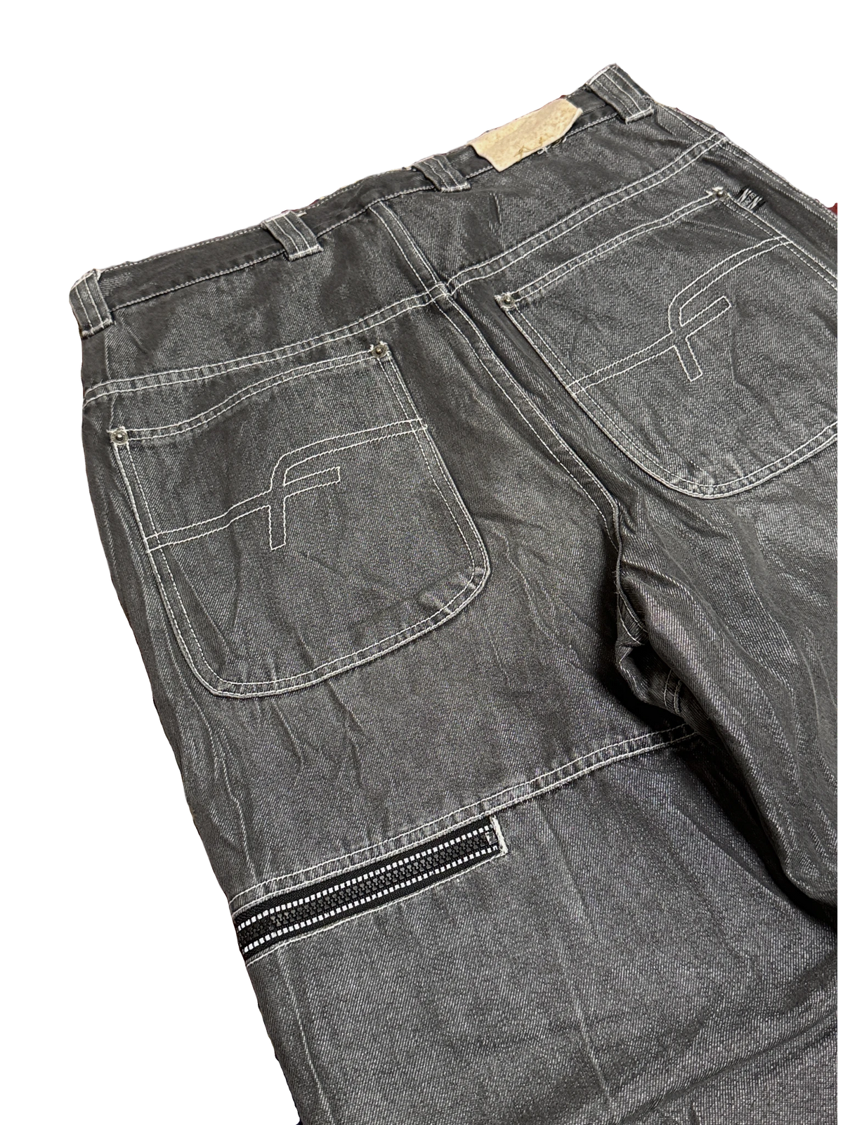 [V0743] Vintage y2k Razzo silberne baggy jeans