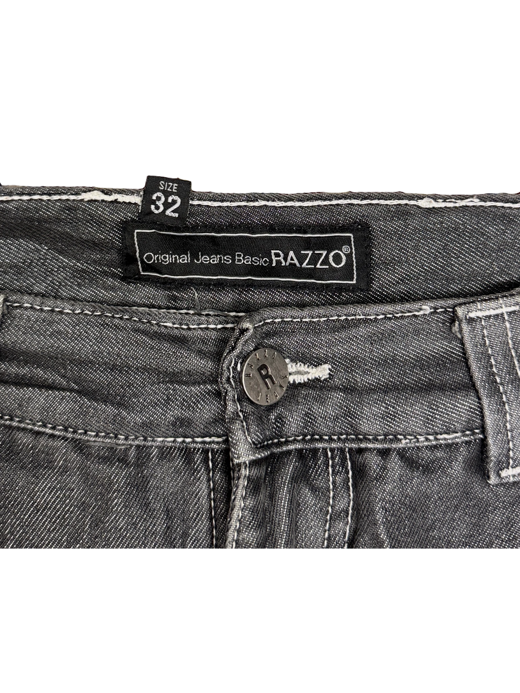 [V0743] Vintage y2k Razzo silberne baggy jeans
