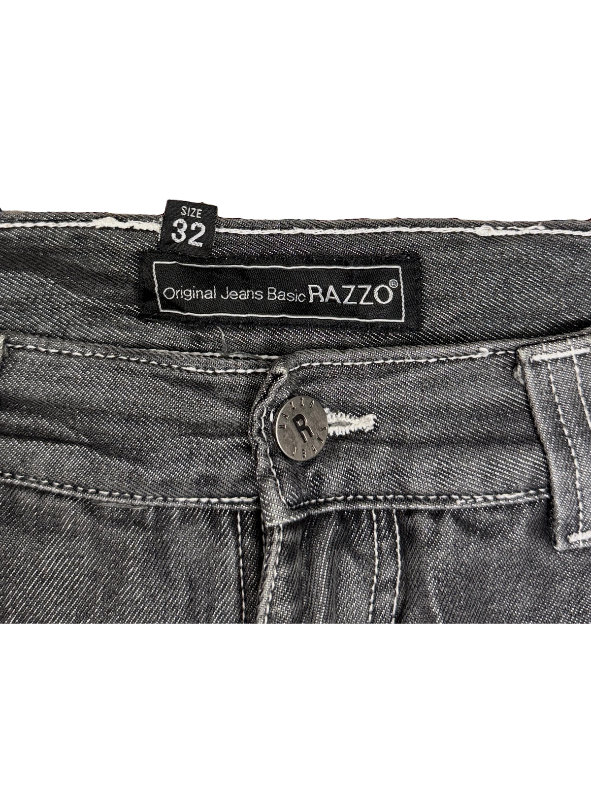 [V0743] Vintage y2k Razzo silberne baggy jeans