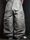 [V0743] Vintage y2k Razzo silberne baggy jeans