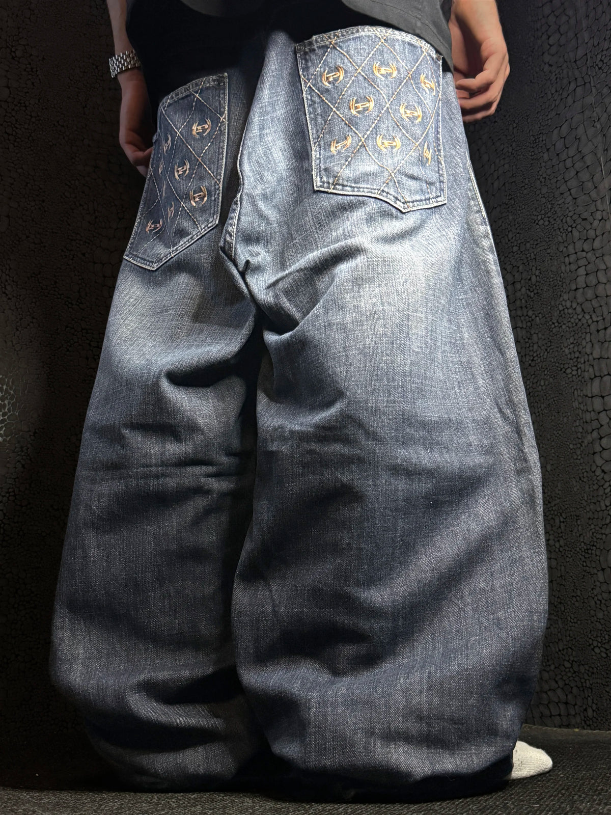 [V0881de] Vintage y2k Phat Farm blaue baggy jeans