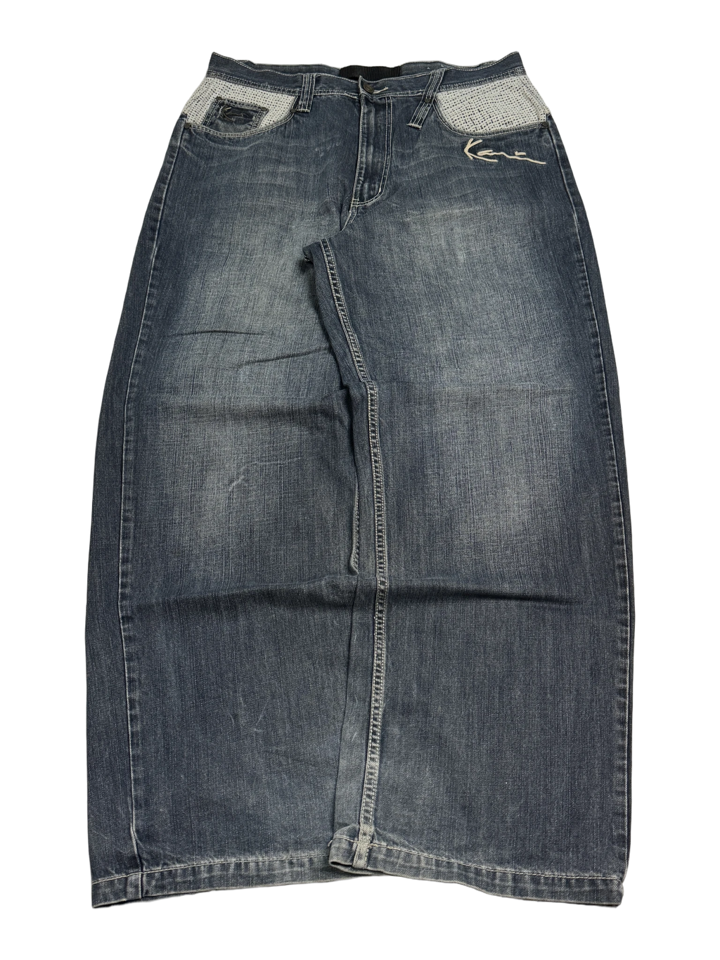 [V1055de] Vintage y2k Karl Kani blaue baggy jeans