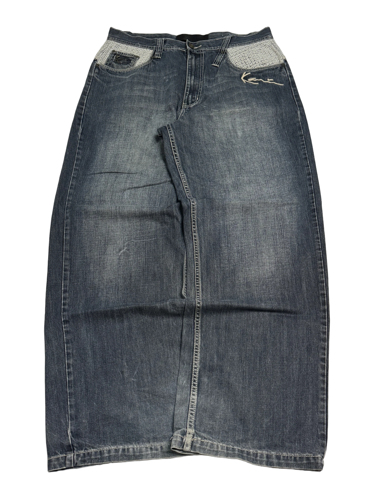 [V1055de] Vintage y2k Karl Kani blaue baggy jeans