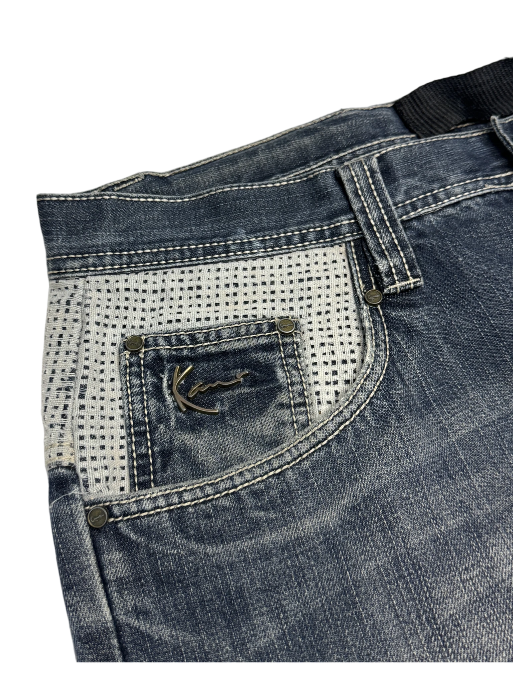 [V1055de] Vintage y2k Karl Kani blaue baggy jeans