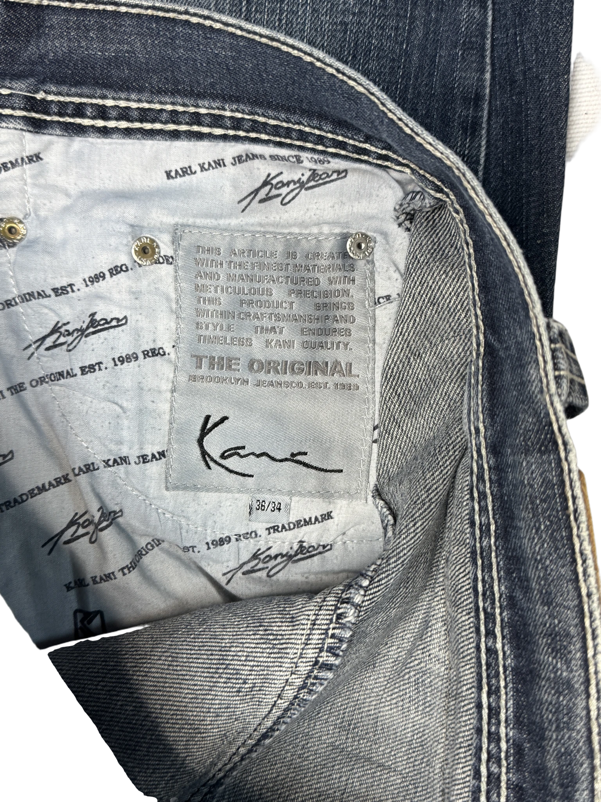 [V1055de] Vintage y2k Karl Kani blaue baggy jeans