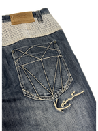 [V1055de] Vintage y2k Karl Kani blaue baggy jeans