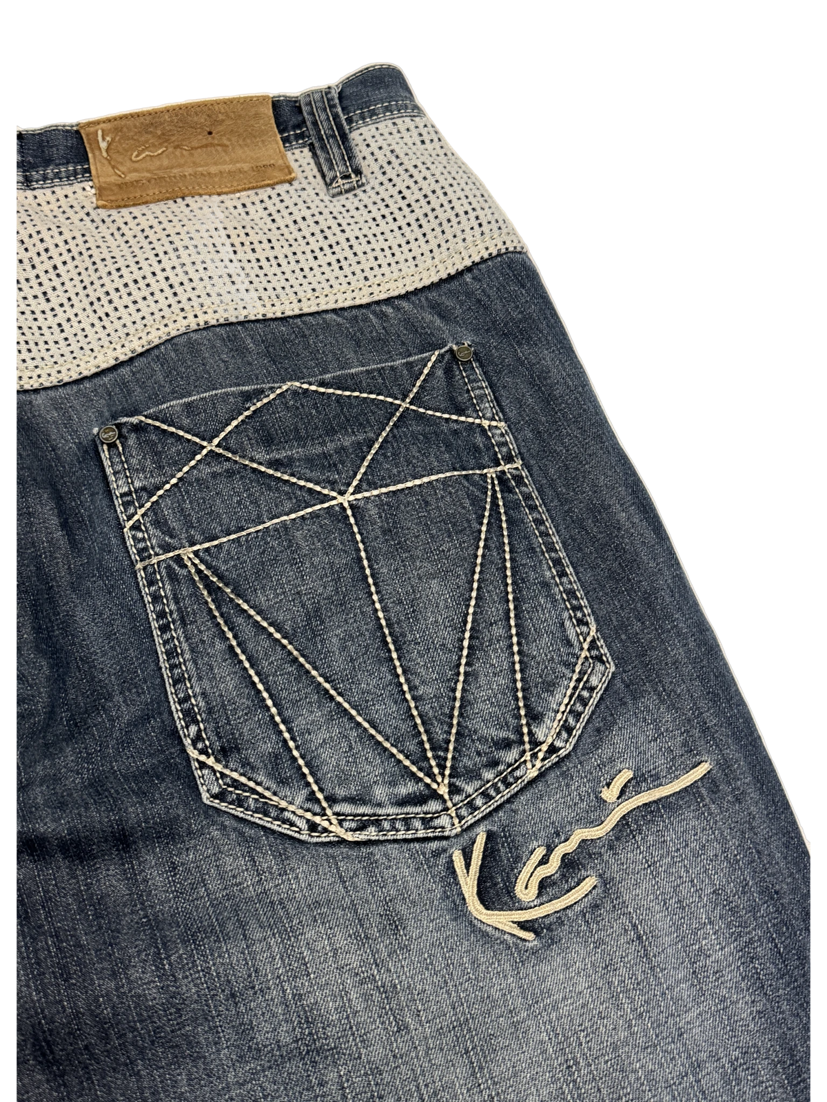 [V1055de] Vintage y2k Karl Kani blaue baggy jeans