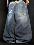 [V1055de] Vintage y2k Karl Kani blaue baggy jeans