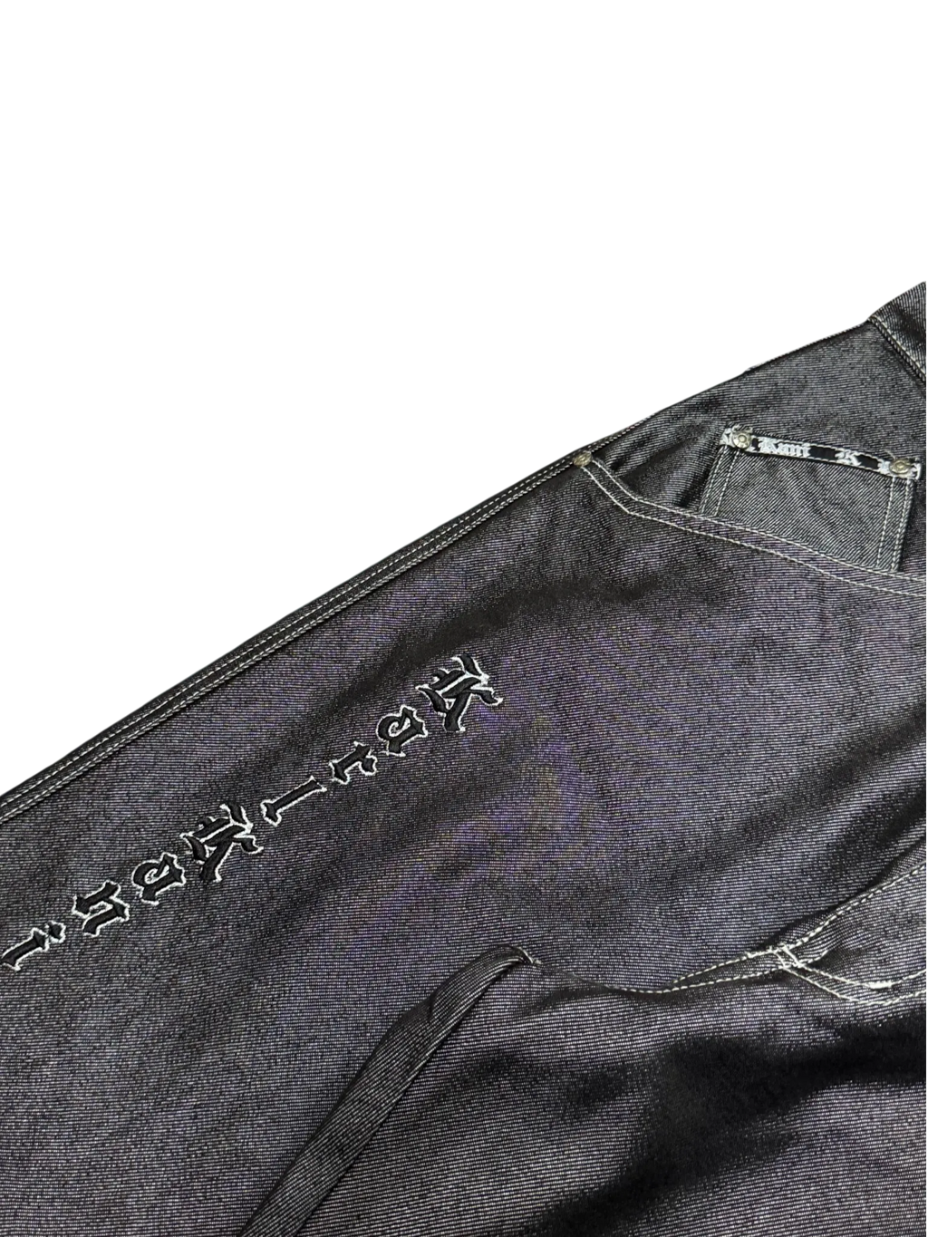 [V1057] Vintage y2k Karl Kani silberne shiny baggy jeans (Compton)