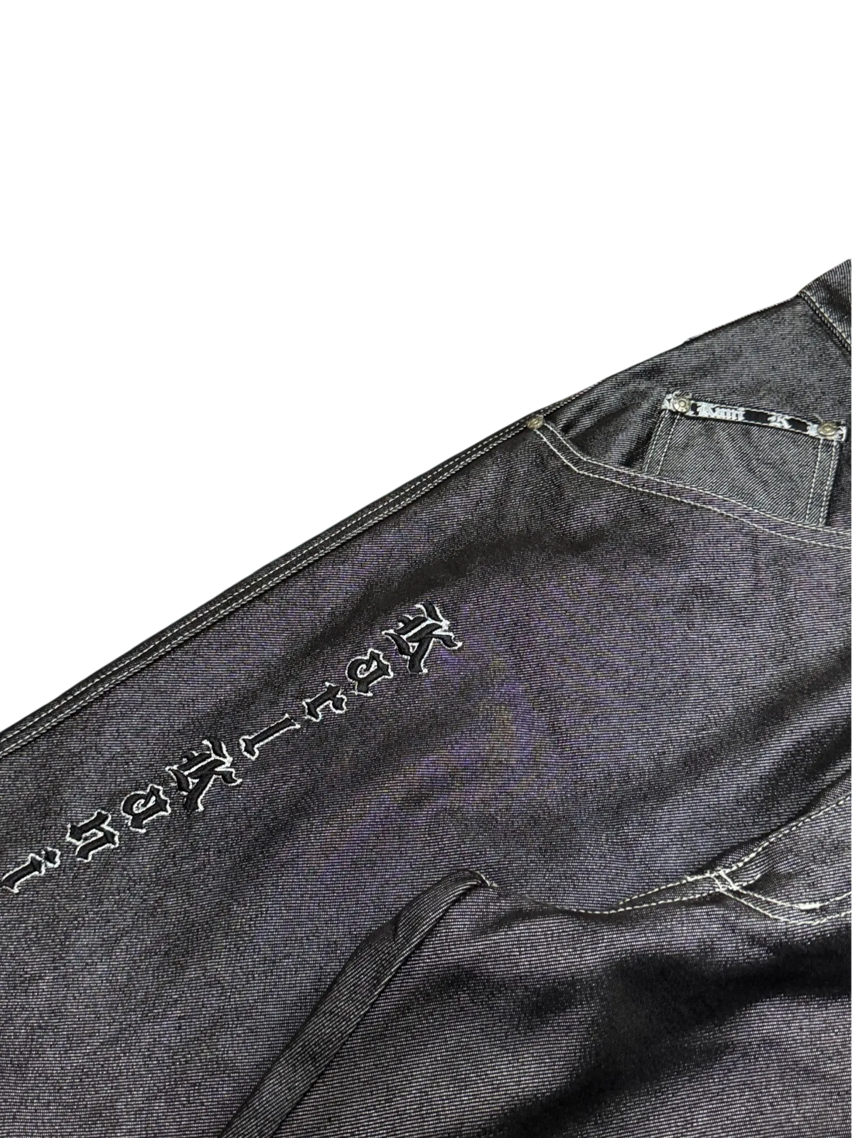 [V1057] Vintage y2k Karl Kani silberne shiny baggy jeans (Compton)