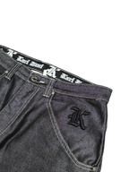 [V1057] Vintage y2k Karl Kani silberne shiny baggy jeans (Compton)